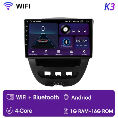 Srnubi Qualcomm 8 Core autoradio pour Peugeot 107 Toyota Aygo citroën C1 2005 - 2014 2 Din lecteur multimédia Android Carplay