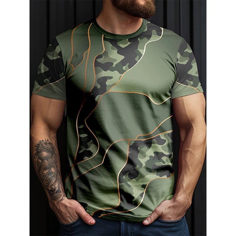 Mode Camouflage impression 3D T-Shirts hommes femmes décontracté col rond manches courtes t-shirt surdimensionné Harajuku Y2k hauts T-Shirts enfants vêtements