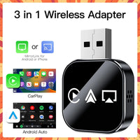 Adaptateur de liaison miroir automatique CarPlay Android Auto sans fil 3 en 1, filaire instantané vers sans fil, Plug and Play pour jeu de voiture filaire, 2026