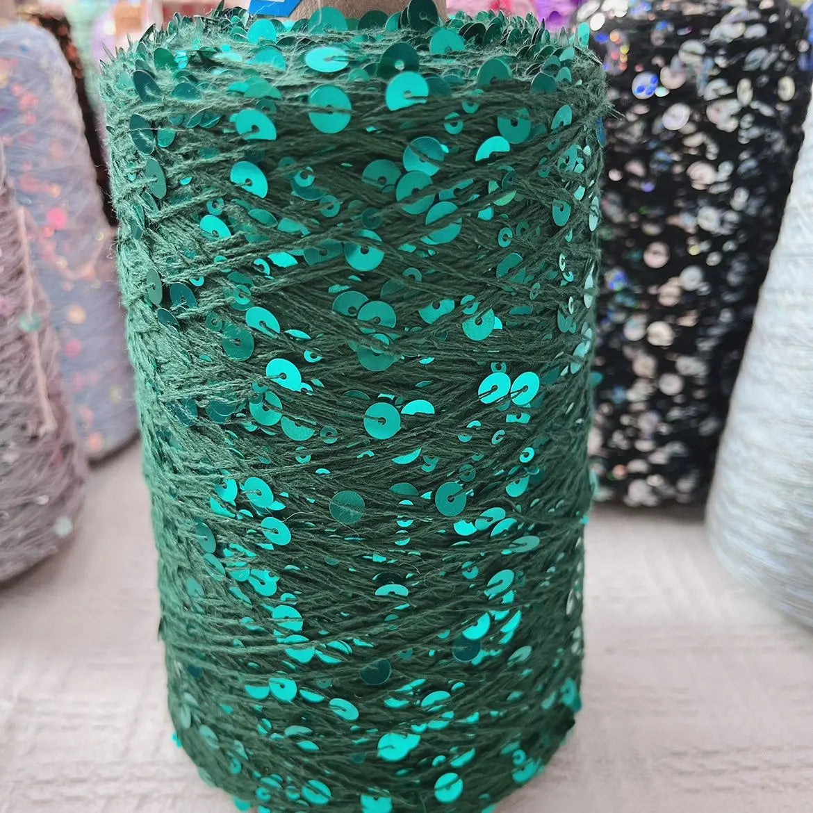 خيط قطن ترتر 50 جم/كرة، 6 مم + 3 مم، خيط خاص متناسق مع الترتر، إكسسوار DIY، دمية قماشية، كروشيه حياكة