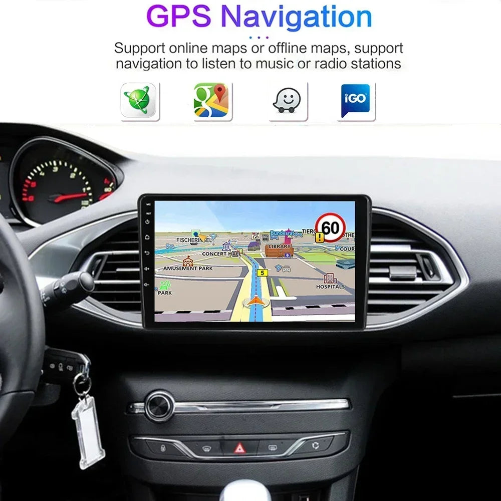 Android 15 pour Peugeot 308 T9 308S 2013 - 2017 Auto stéréo autoradio lecteur multimédia Navigation GPS 4G WIFI sans fil Carplay