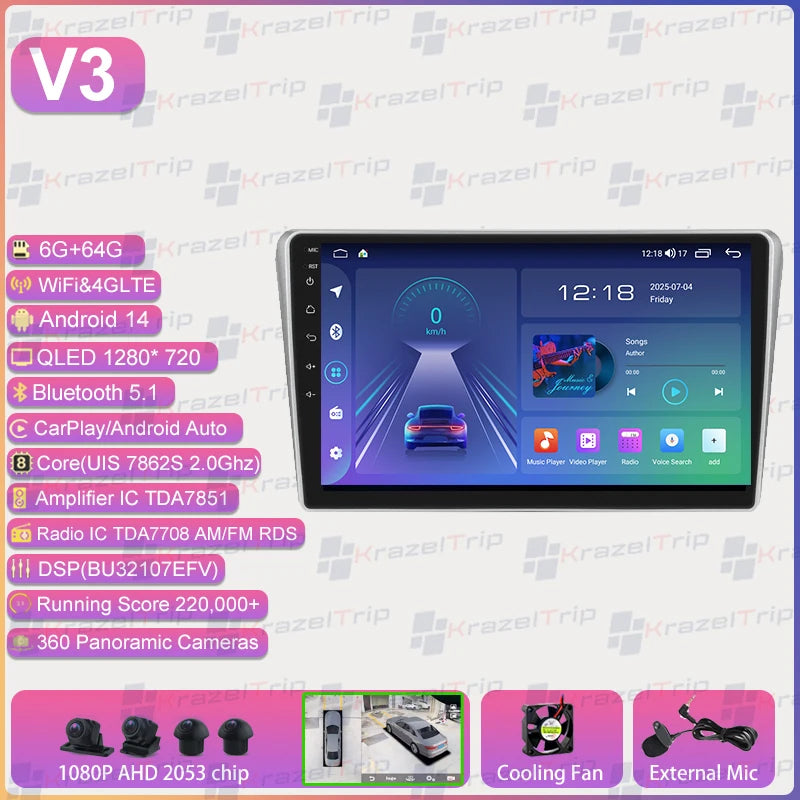 FYT 7862s 8 Core Carplay Android Auto autoradio pour Toyota Avensis T25 2002 2003 2004 2005 2006 2007 2008 Autoradio 4G DSP QLED