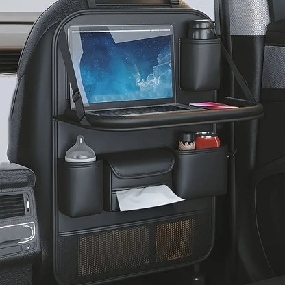 Sac de rangement pour dossier de siège de voiture, 1 pièce, grande capacité, multi-poches, organisateur de siège arrière, Table à manger pliable, plateau de tablette, sac suspendu