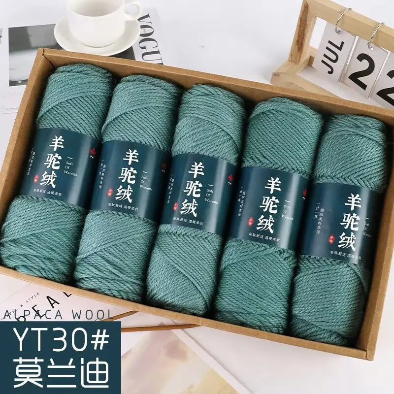Fil de laine d'alpaga et cachemire, 500 g/ensemble, pour vêtements au Crochet, chapeaux, gants, moyennement épais, 3 plis, fil de laine tricoté à la main de haute qualité, gonflé