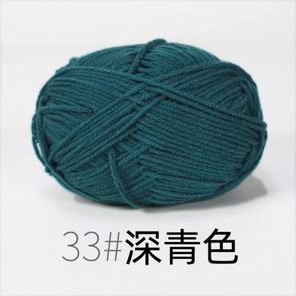 Fil de Lanas teint en coton au lait, 86 couleurs, 4 plis, pour bébé, chapeau, écharpe, pull, poupées, artisanat fait à la main