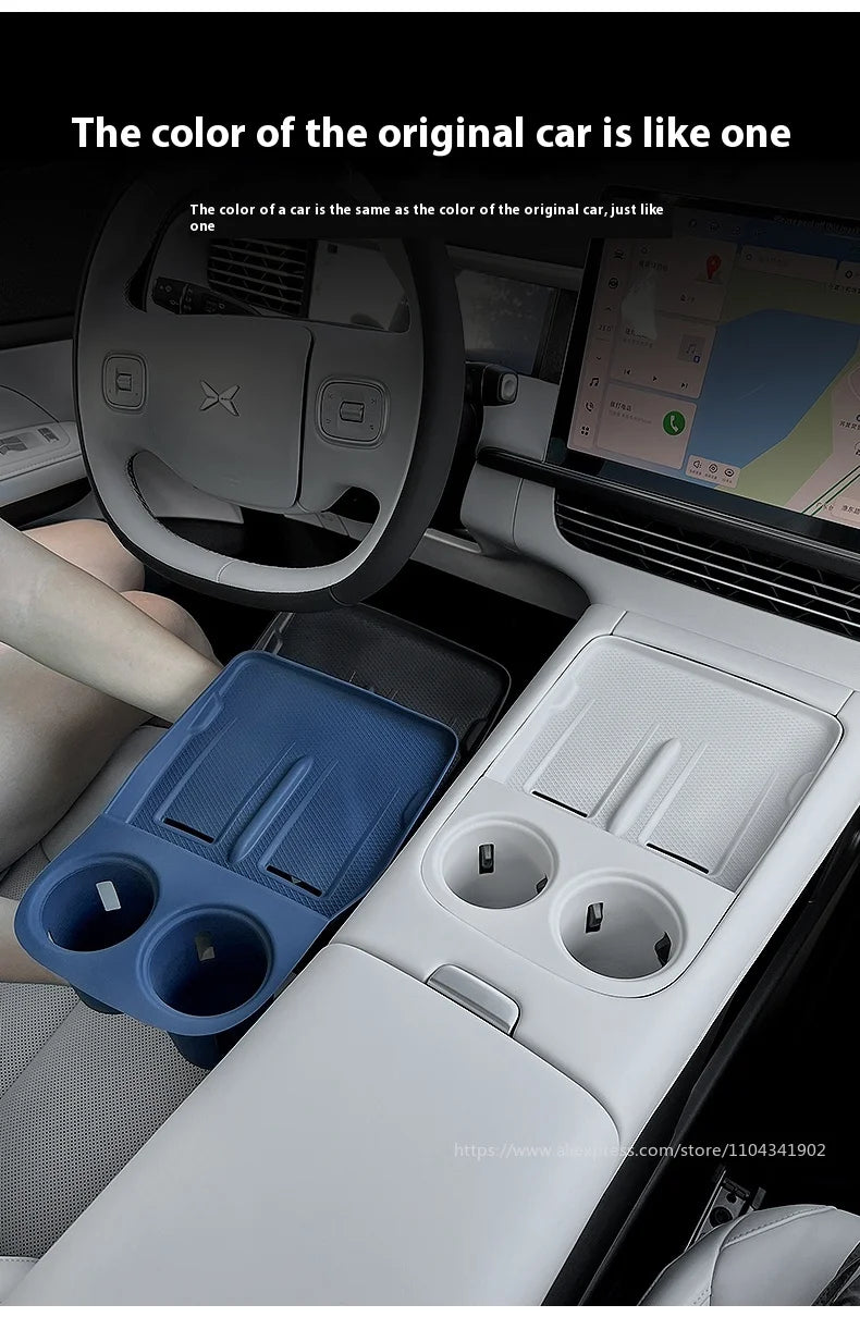 Xiaopeng-Coussin en silicone de charge sans fil, intérieur de protection, contrôle central, tasse à eau, adapté pour Xpeng G6