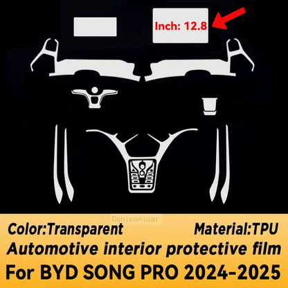 Film de protection en TPU pour panneau de Navigation BYD SONG PRO 2024 2025, autocollant anti-rayures pour écran intérieur automobile