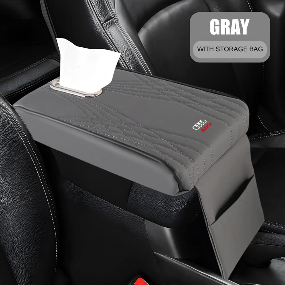 Boîte d'accoudoir de voiture en cuir, 1 pièce, housse de coussin de Protection avec sac de rangement pour Audi Sline A3 8P 8L 8V A4 B8 B6 B7 B9 A6