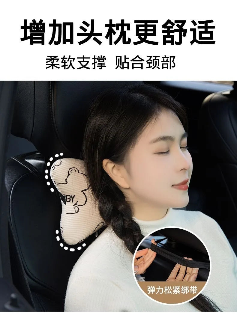 Ceinture de sécurité de voiture pour enfants, dispositif de couchage de voiture haut de gamme, oreiller de siège arrière pour les promenades longue distance, oreiller fixe pour bébé