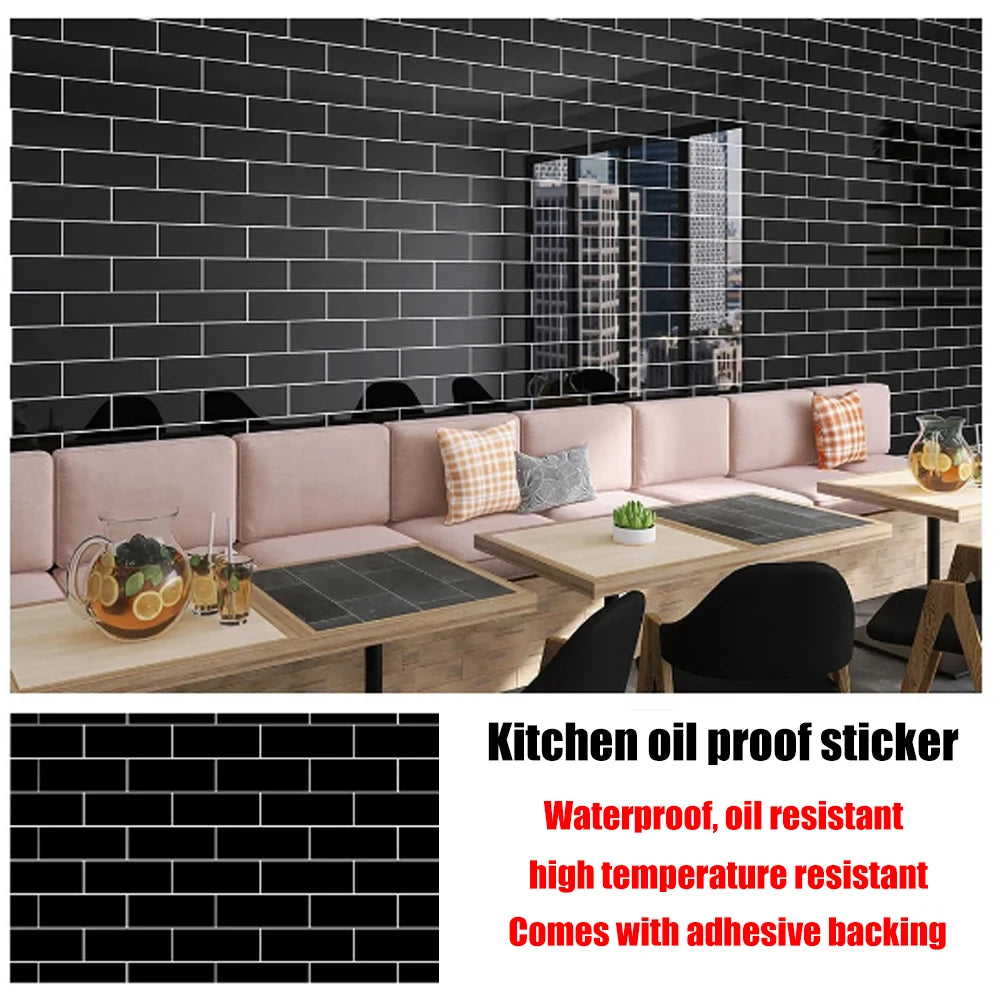 Autocollants muraux en marbre résistants à l'huile pour cuisine, 40cm, papier peint auto-adhésif résistant aux taches, haute température, décoration de la maison