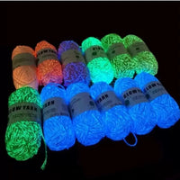 Fil fonctionnel en Polyester brillant dans la nuit, épais et lumineux, fil de coton, pull au Crochet, chapeau, écharpe, outils de tricot à la main, nouveauté