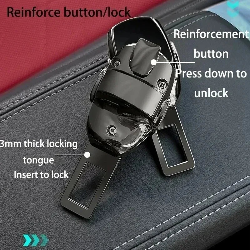 Extension de ceinture de sécurité de voiture en alliage, bouchon de verrouillage de ceinture de sécurité, convertisseur de fixation de ceinture de sécurité automatique, accessoires d'intérieur à libération en un clic