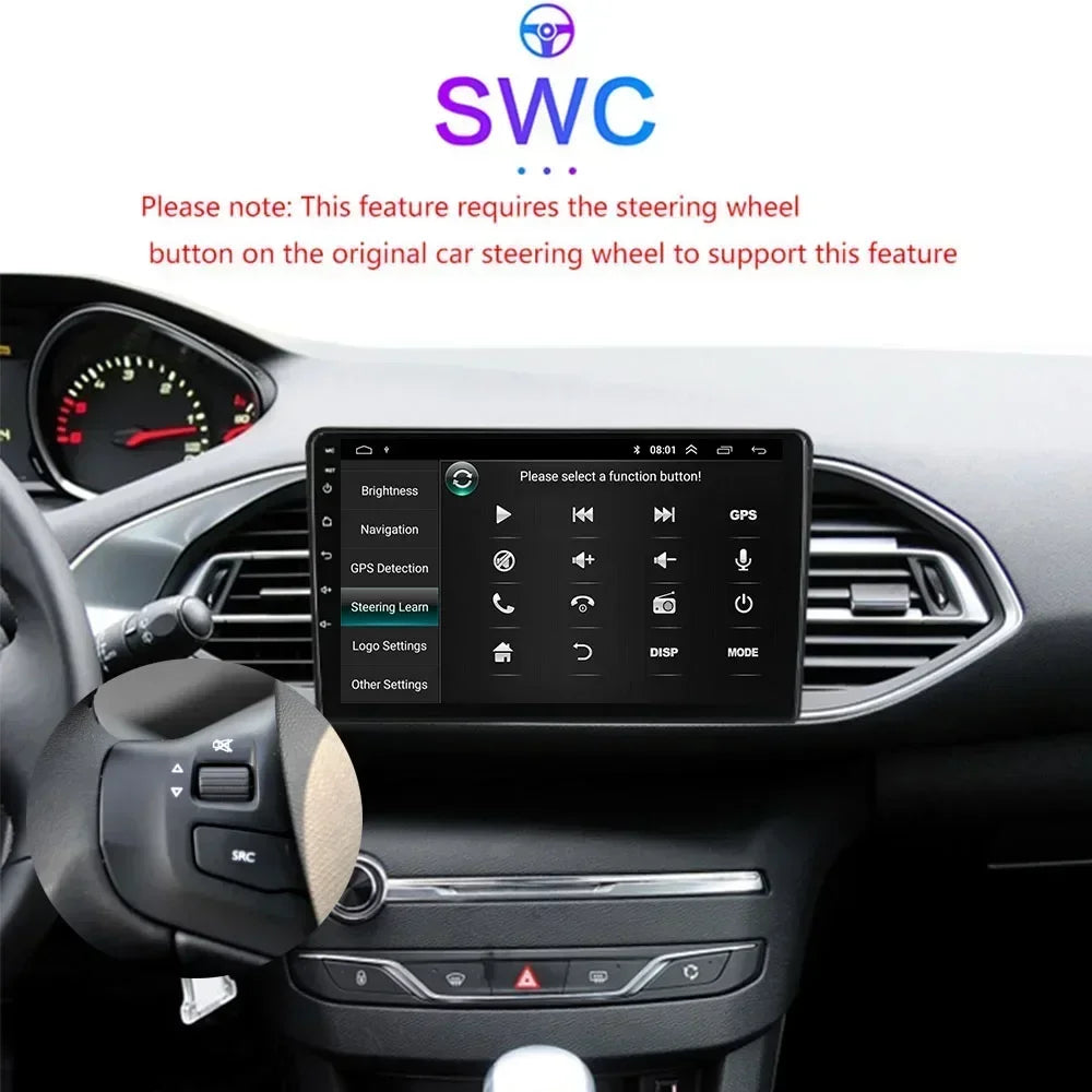 Android 15 pour Peugeot 308 T9 308S 2013 - 2017 Auto stéréo autoradio lecteur multimédia Navigation GPS 4G WIFI sans fil Carplay