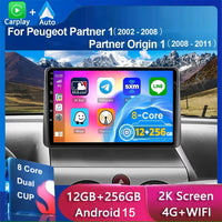Android 15 autoradio Carplay pour Peugeot Partner 1 2002 - 2008 Partner origine 1 2008-2011 Android Auto lecteur multimédia stéréo