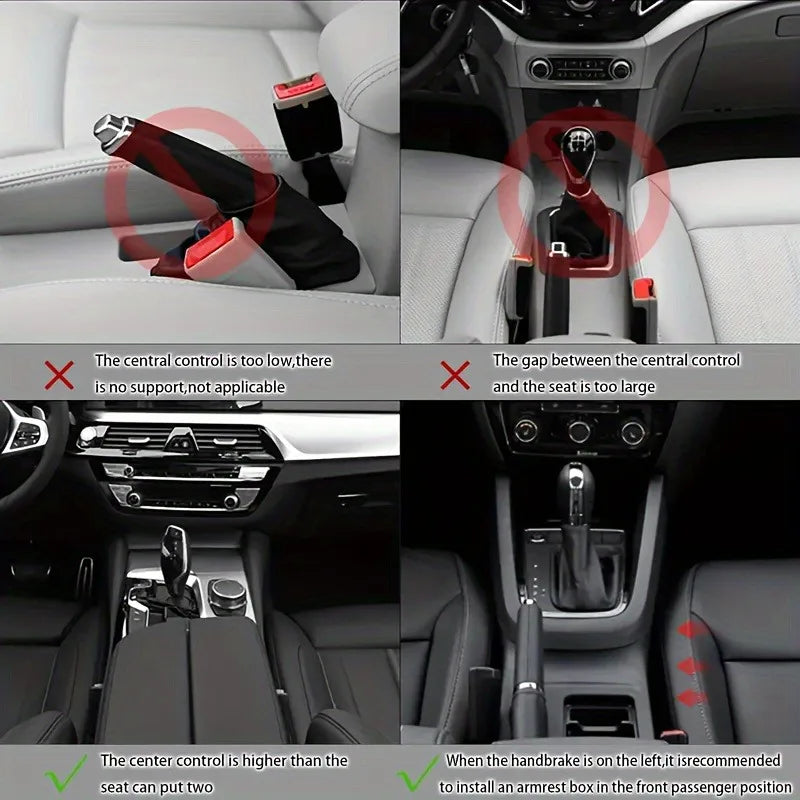 Boîte d'accoudoir de voiture universelle, Support de coude, Console centrale réglable, accessoires de voiture, organisateur d'espace de siège en cuir