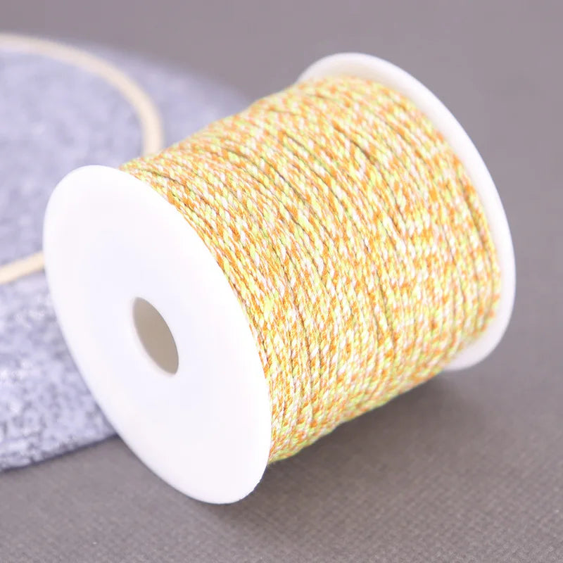 Corde de coton pour macramé, ficelle, ficelle, fil, artisanat, couture, tentures murales faites à la main, bohème, fête de mariage, décoration d'intérieur, 1.2mm, 37m