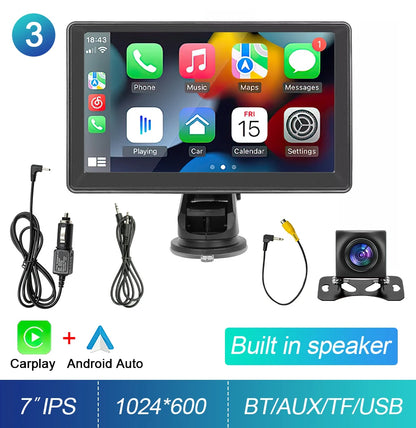 Écran tactile Portable 7 pouces IPS CarPlay Android Auto autoradio lecteur vidéo multimédia GPS Navigation Wifi caméra de recul