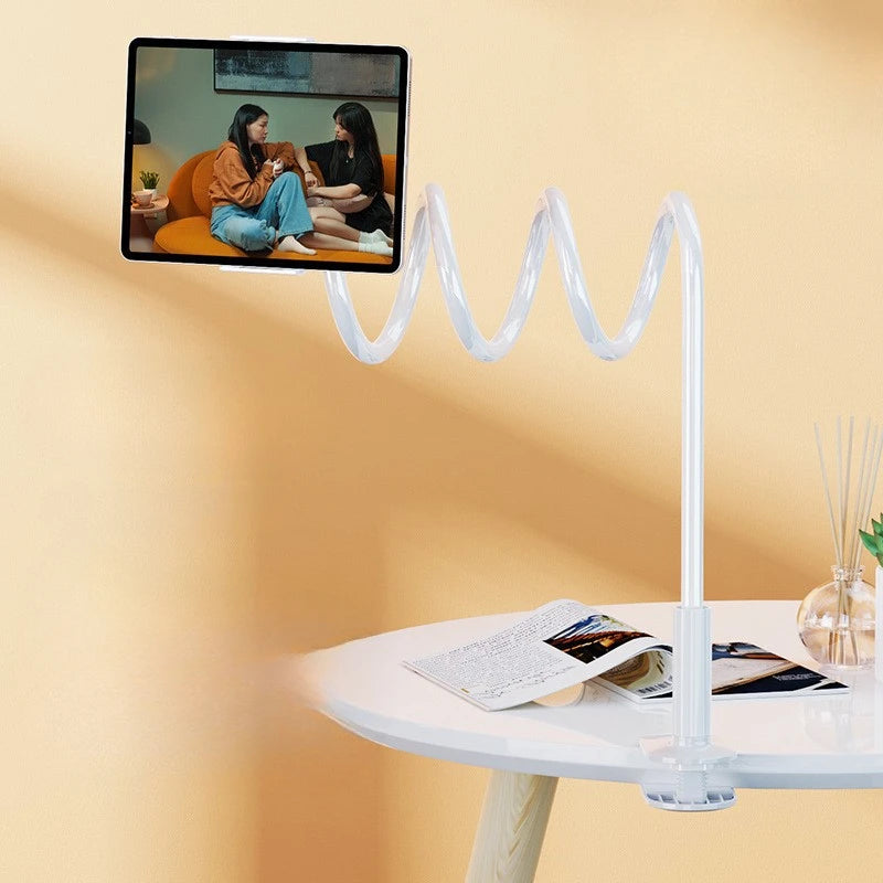 Support de téléphone et tablette pour lit, 18 mm d'épaisseur, 360° °   Support rotatif à pince pour iPad et iPhone de 4,7 à 12,9 pouces, support paresseux pour lit, bureau et diffusion en direct