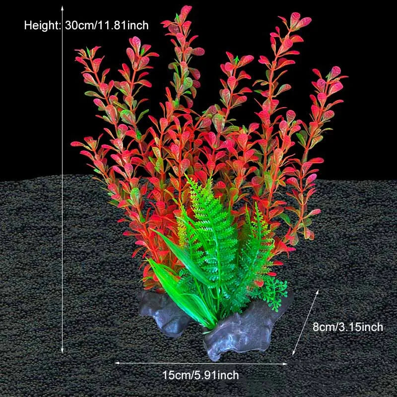 Plantes artificielles décoratives pour aquarium, herbe aquatique en plastique pour décorations d'aquarium, accessoires pour aquarium, plantas acuario
