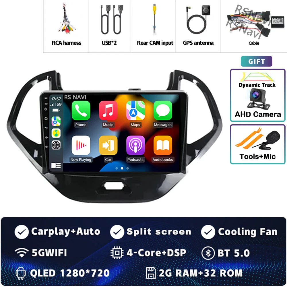 Android 15 Carplay Auto pour Ford Figo 2015 2016 2017 2018 autoradio 4G WIFI lecteur multimédia srereo Navigation vidéo 360 caméra