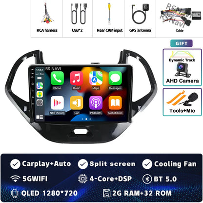 Android 15 Carplay Auto pour Ford Figo 2015 2016 2017 2018 autoradio 4G WIFI lecteur multimédia srereo Navigation vidéo 360 caméra
