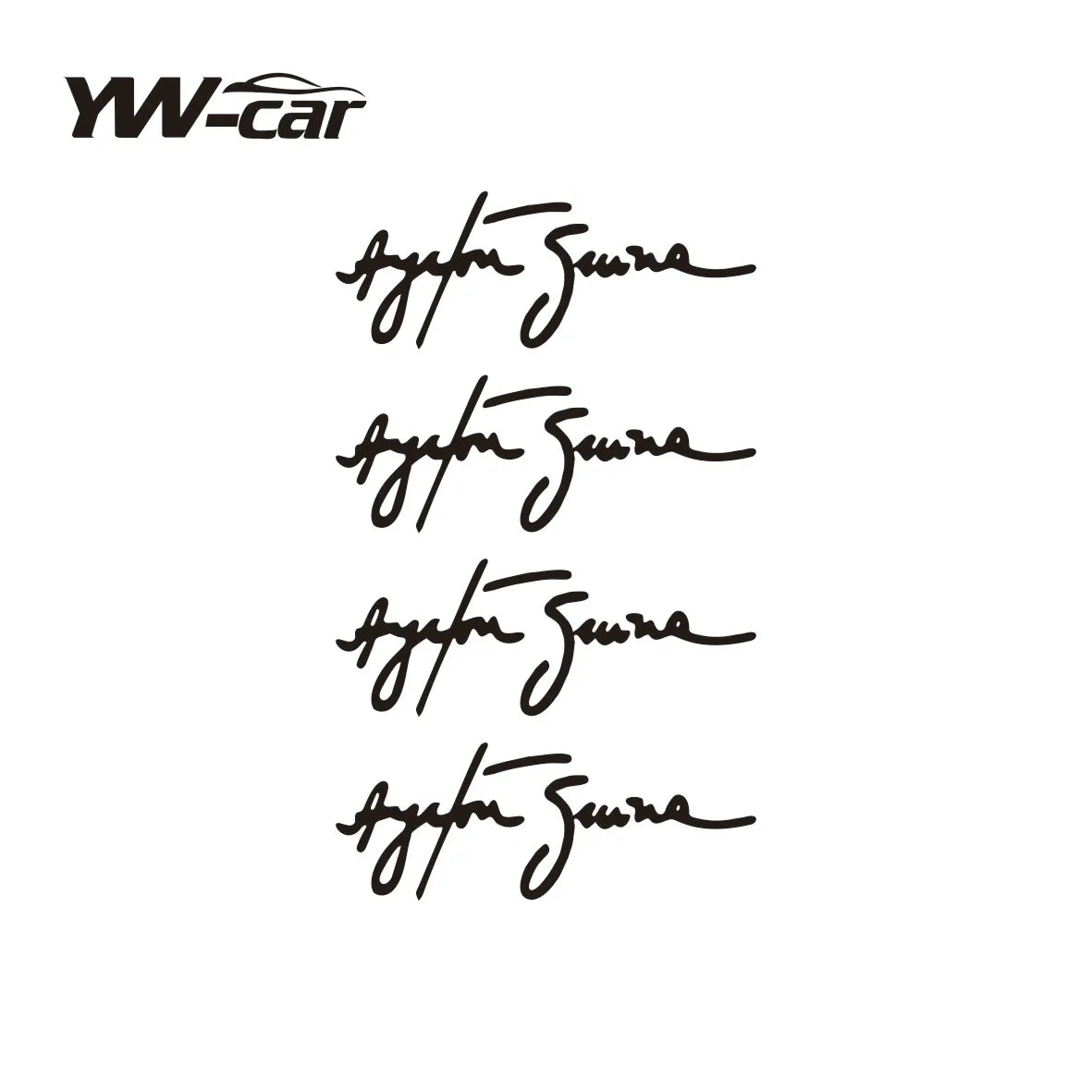 Autocollants de personnalité Ayrton Senna Signature pour voiture, accessoires de couverture de moto, rayures imperméables en PVC 11cm x 4cm, 4 pièces/lot