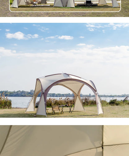 Tente dôme extra large Sonuto, gazebo de camping pop-up avec moustiquaire, protection solaire imperméable, pavillon pour fête en plein air