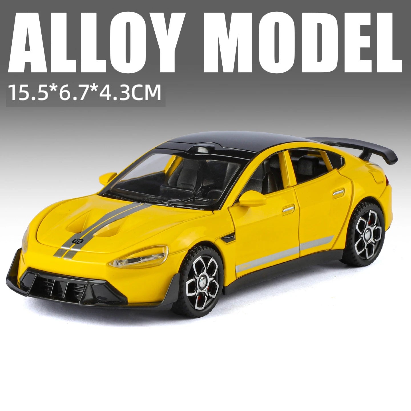 Modèle de voiture de sport en alliage SU7 Ultra BYD Yangwang U9, jouet moulé sous pression, roue arrière, traction avec son et lumière, véhicule de collection, loisirs, 1:32