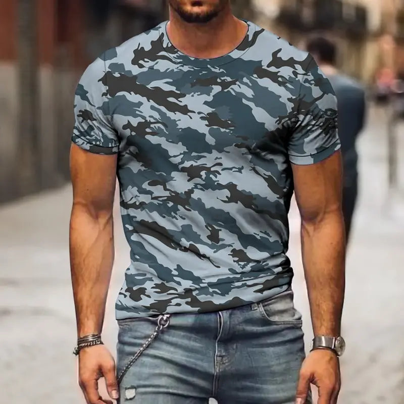 Camouflage 3D imprimé T-Shirts été hommes femmes décontracté mode Streetwear surdimensionné à manches courtes t-shirt hommes T-Shirts hauts vêtements