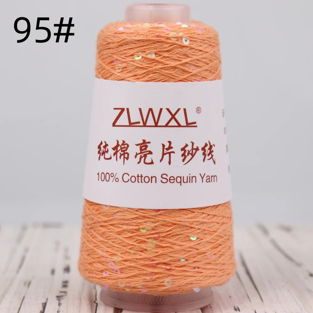   Блэк – fil de coton à paillettes, 100g, 800M, 3mm, décoration tricotée, crochet à la main, tricot jaune