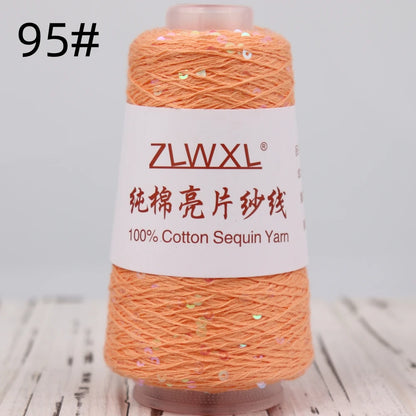   Блэк – fil de coton à paillettes, 100g, 800M, 3mm, décoration tricotée, crochet à la main, tricot jaune