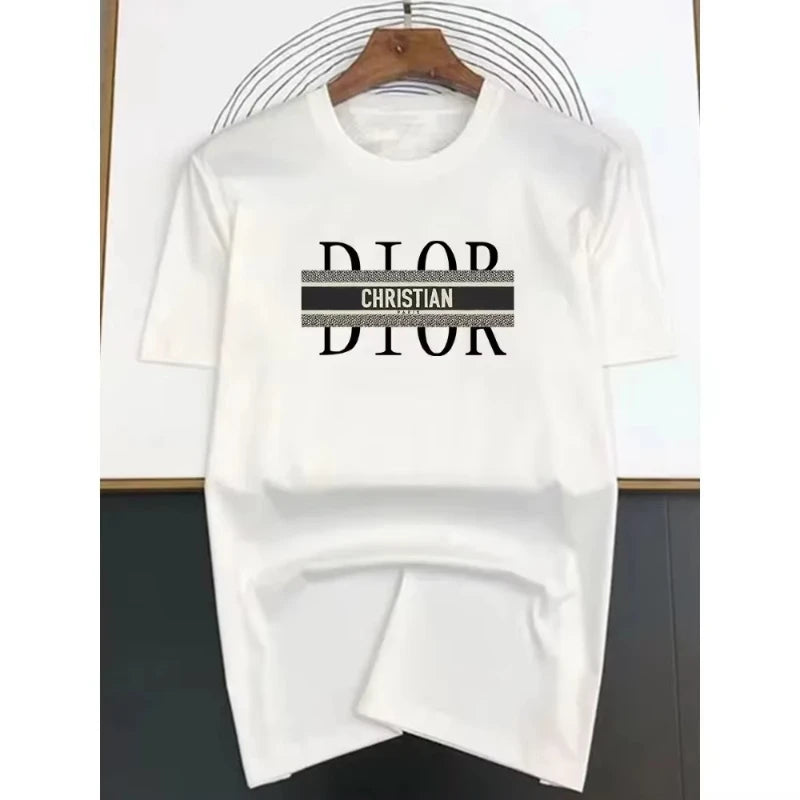 T-shirt à manches courtes pour hommes, mode d'été, Style minimaliste basique, motif imprimé, T-shirt haut de gamme décontracté pour femmes
