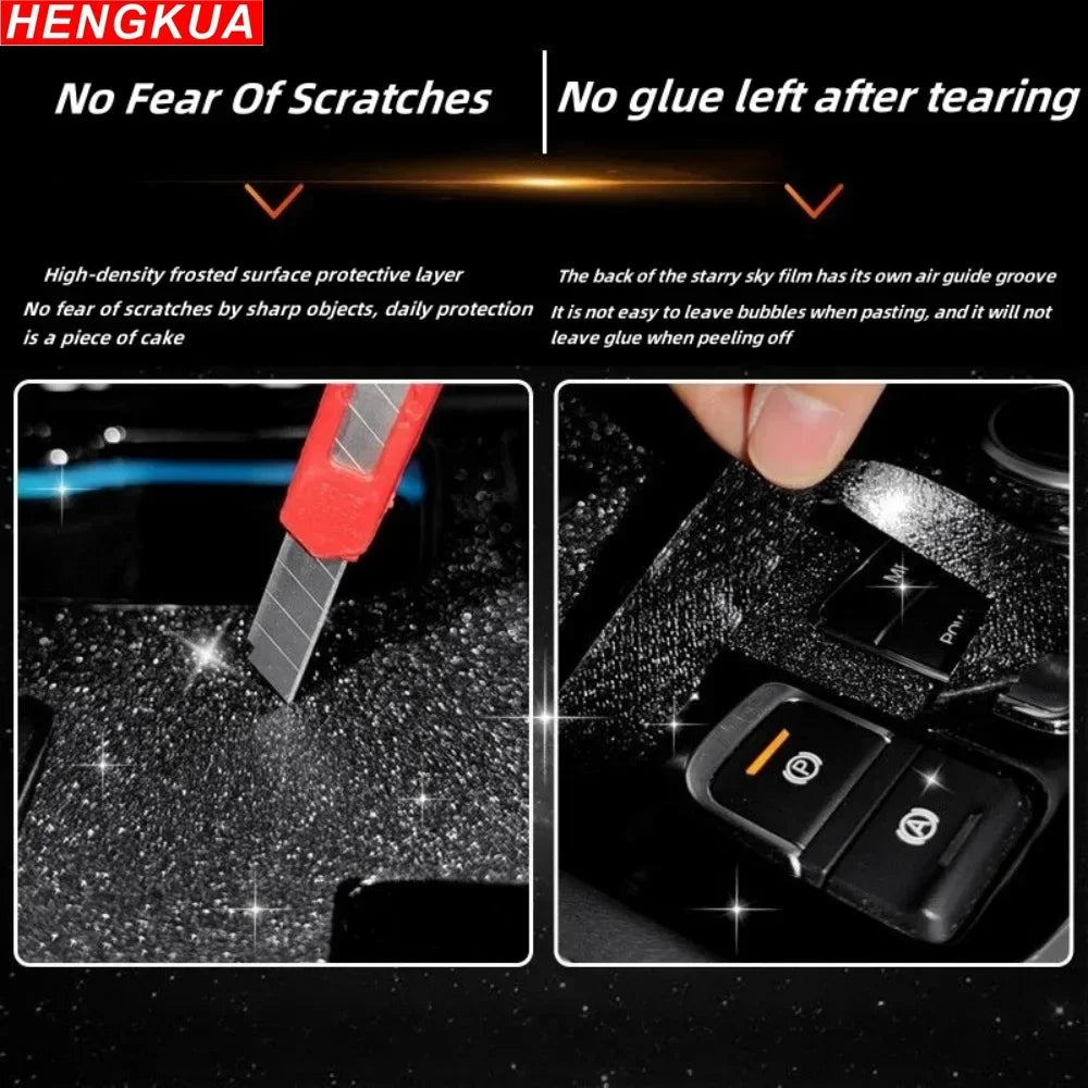Film de protection d'écran pour tableau de bord et console centrale, effet ciel étoilé, pour accessoires de voiture BYD Qin L 2024, modification intérieure