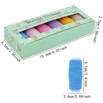 Fil inférieur et fil élastique pour machine à coudre, 0.6mm d'épaisseur, 20 mètres (fil fin en polyester à haute élasticité) avec étiquettes de perles