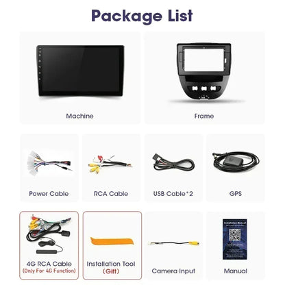 Srnubi autoradio pour Peugeot 107 Toyota Aygo citroën C1 2005-2014 sans fil Carplay Android Auto lecteur multimédia de voiture 2 Din