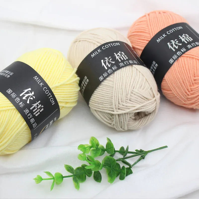 Fil de Lanas teint en coton au lait, 86 couleurs, 4 plis, pour bébé, chapeau, écharpe, pull, poupées, artisanat fait à la main