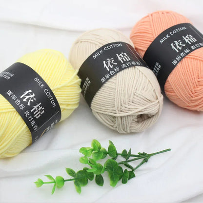 Fil de Lanas teint en coton au lait, 86 couleurs, 4 plis, pour bébé, chapeau, écharpe, pull, poupées, artisanat fait à la main