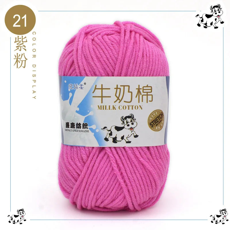Fil à tricoter en coton au lait, 5 brins, 50g, pour bricolage de sacs de poupée, fil, écharpe, chaussettes