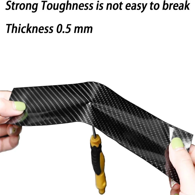 Autocollant 7D en Fiber de carbone de 7cm de largeur, protections de pédale de bienvenue pour porte automobile, protecteur anti-rayures arrière de voiture, autocollant de Film de pare-chocs style de voiture