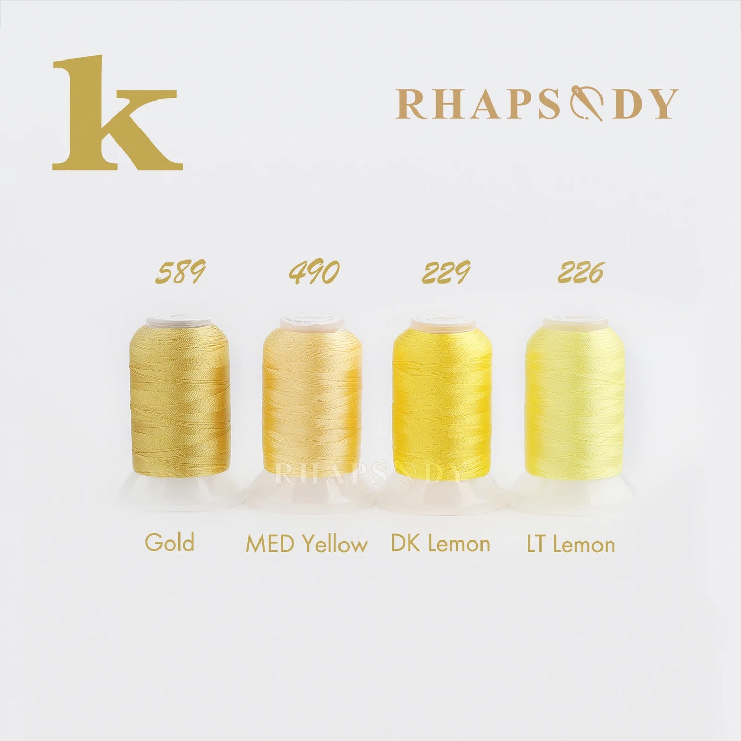 خيط تطريز بوليستر Rhapsody 40WT للماكينة 550 ياردة 60 لونًا Brother Babylock Janome Singer Pfaff Husqvarna Bernina للخياطة