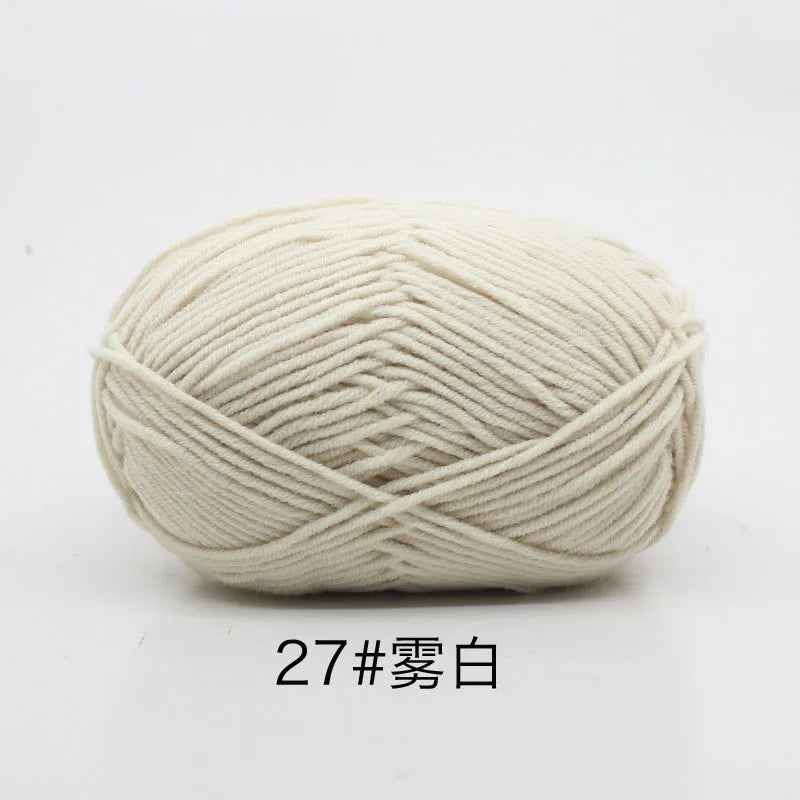 40-50 جم/المجموعة خيوط قطنية حليبية 4 طبقات (80%) للحياكة، صبغة لانا لعمل الكروشيه اليدوي، سترة قبعة دمى بسعر منخفض