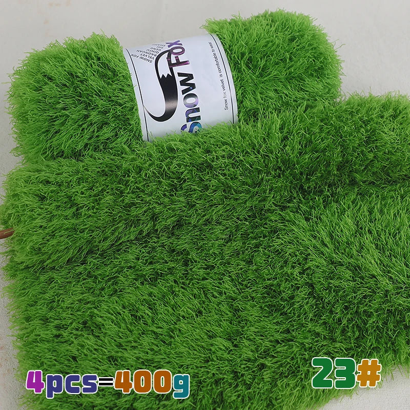 Fil de fausse fourrure 400g, fil de plumes, fil de cils, fil épais pour tricoter à la main, adapté au tricot de grands manteaux, pyjamas, foulards, chapeaux, châles, gilets