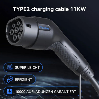 Khons Type2 à Type2 Ev câble de charge 3 phases 16A prise femelle à mâle 5M câble 11kw IEC62196-2 EVES Stations de charge