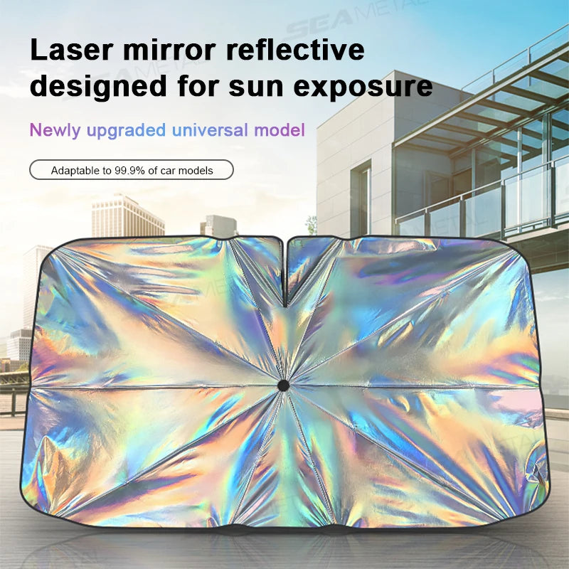 SEAMETAL – pare-soleil universel pour pare-brise de voiture, couverture de pare-soleil pour fenêtre avant, Film de réflexion UV automobile d'été, isolation thermique pour parapluie