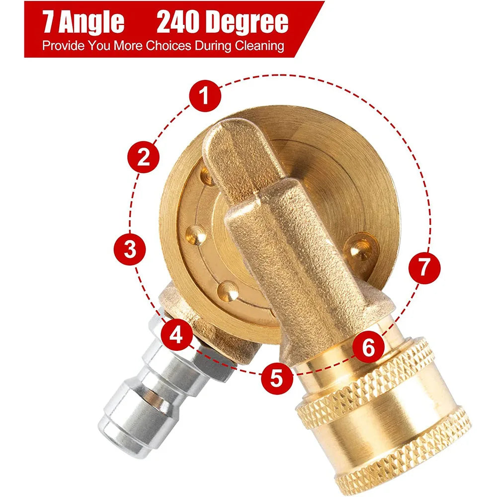 Nettoyeur de surface sous châssis de 24 pouces pour nettoyeur haute pression, balai à eau pour lavage de châssis de voiture, connecteur rapide 1/4 pouce, compatible Karcher Sun Joe