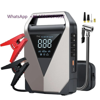 Batterie externe multifonction tout-en-un 12000mAh, démarreur de saut d'urgence pour voiture, lumière LED, gonfleur d'air Portable pour voiture et camion