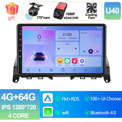 Pour Mercedes Benz classe C 3 W204 S204 2006 - 2011 Android 15 Carplay Auto autoradio multimédia lecteur vidéo Navigation GPS DSP