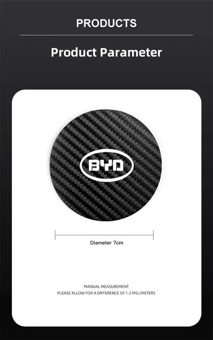 Dessous de verre en cuir de carbone pour voiture, 2 pièces, tasse d'eau, coussinet antidérapant pour BYD Atto 3 Yuan Plus Han Tang EV F3 E6 Dmi Song F0 Qin Pro G3 I3 Ea1