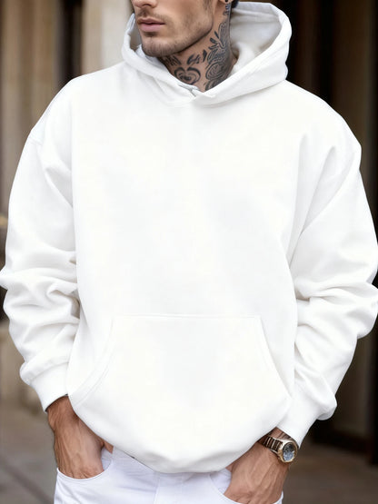 Sweat-shirt à capuche pour homme, doux et solide, confortable, avec poches en polaire, basique, chaud, Streetwear, décontracté, ample, unisexe, automne