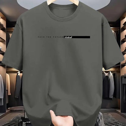 T-shirt à Manches Courtes et Col Rond pour Homme, Haut Décontracté, Coupe Ample, Grande Lettre Imprimée, Style High Street, Unisexe, Été, 100% Coton